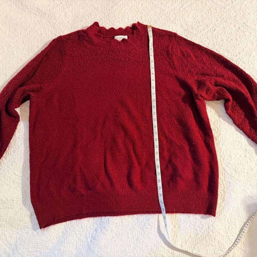 Liz-claiborne Women's Red and Burgundy Jumper